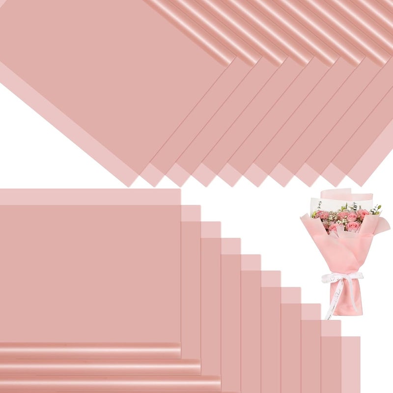 DEWJDFSC 20 Sheets Flower Wrapping Paper,Waterproof Floral Korean Bouquet Wrapping Paper, Florist Supplies, Suitable for Flowers Gift Packaging (Pink-5) - Image 1